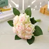 Dekorativa blommor Artificial Rose Flower Wedding Decoration Bridal Silk Bouquet Flores Mariage Birthday Party Valentine's Day Home