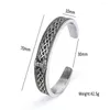 Bangle Vintage Men's Silver Color Bracelet فتح الموضة الافتتاحية لمجوهرات الهيب هوب هدية