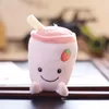 Doll Fruit Pearl Milk Tea Cup Pendant Key Chain Girl Sleeping Bed Super Soft Plush Toy Pendants Cute Plush Keychain