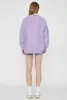 Designer Sweatshirt Pullover Women Washing Lavender Purple Loose Fleece New Product