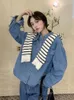 Women's Blouses Denim Shirt Women's 2023 Spring Vintage Long Sleeve Jean Blouse Design Tops With Two Pockets Female