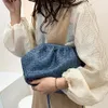 Weaving Leather Pouch Handbag 2019 Soft Hand Fashion Clutch Evening Party Purse Women Stor Ruched Cloud Bag Q1208 M1MY#224Y