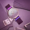 Armbandsur Star Watch Women's Casual Quartz Leather Strap Analog Wrist Wall Clock Modern Design Sticker Bayan Kol Saati