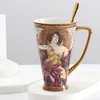 Bone China Mugs kaffekoppar stor kapacitet Porslin Drinkware Vintage Designs Ceramic Mug 2021 Ny ankomst födelsedagspresent