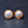 Stud Earrings XF800 Natural Baroque Pearl 14K Gold Filled Not Fade Handmade Vintage Fine Jewelry For Women Party Gift E512