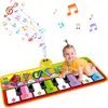 Drums Percussion Kids Music Mat Piano Keyboard Musical Instrument Baby Music Mat Blanket Touch Play Mat Children Early Dance Educational Toys 230311