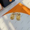 2023 stud designer earrings, 18k gold-plated brass letter logo. European and American minimalist fashion personalized luxury earrings for women. designer jewelry