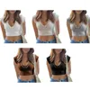 T-shirts femme manches courtes côtelé uni haut court col en V Slim Fit T-Shirts 90s Streetwear Drop