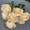 5pcs 1 buquê 9 cabeças artificiais peony tea rosa flores camellia silk flor falsa flores para decoração de casamento de jardim em casa diy