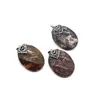 Colares pendentes de pedra natural incrustada do diabo oval oval 30x45mm turco para fazer jóias Brincho de colar de jóias