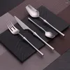 Dinnerware Sets Silver 5Pcs Stainless Steel Set Fork Knife Spoon High Quality Tea Coffee Cutlery