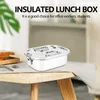 Servis uppsättningar av rostfritt stål Lunchbox Metal Bento Snack Container utomhuslagring för barn