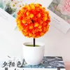 Fleurs décoratives 1 pc artificielle en pot fleur bonsaï Festival ornement topiaire boule forme fausse plante maison jardin décor