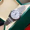 Con scatola originale Mens Watch 41mm Datejust Dial Ref.126300 18K White man Movimento automatico Lunetta liscia Vetro zaffiro di alta qualità Luminoso Orologio da polso sportivo