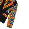 Etniska kläder Fall outfit kvinnors kostym jackor kente vax tryck kvinnlig kappa hösten långärmad afrikansk bröllopsfest plagg skräddarsydd