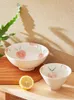 Bowls 6 Inch Ceramic Noodles Mixing Container Ins Japan Cute Kawaii Style Soup Bowl Stawberry Orange Under Glazed