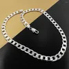 Chains 925 Sterling Silver Copper Plated 16-30Inches 4MM Side Chain Necklace For Women Men Fashion Wedding Jewelry Gifts