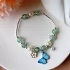 Bedelarmbanden gekleurde kralen vlinder hanger voor vrouwen imitatie parel kristal kralen armband elegante sieraden feestgeschenken