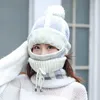 Beanies Beanie/Skull Caps Winter Women's Scarf Hat Velvet Thick Bib Mask Skallies Beanie Warm Sticking Wool Cycling Dustprocesse Hatts Oliv22