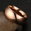 Fedi nuziali Fashion Pure Tungsten 8MM Wide Rose Gold RRngs per gioielli da donna da uomo Big Size da 7 a 13