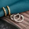 Hoop kolczyki Moda Minimalistyczny kryształ dla kobiet 925 Srebro srebrne koło z brukową CZ Kamienne Kamena biżuteria
