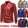 Men's Jackets UK Mens One Button Glitter Sequined Blazer Wedding Party Jacket Tuxedo Suit CoatMen's