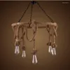 Pendant Lamps Vintage RF Lights Rope Chain Hanging Suspension Lamparas Ring Circle Luster Light Fixture