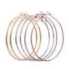 Boucles d'oreilles créoles 3 paires/ensemble en gros grand cercle pour les femmes femme marque de mode bijoux en or Rose discothèque cadeau de noël