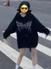 Harajuku Emo Devil Devil Horn Slotshirts فضفاضة فضفاضة فضفاضة فضفاضة فضفاض