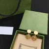 Orecchini di design a forma di orecchini a bottone da donna Charm Double G Letter Studs Placcato in oro 18 carati Orecchini di perle a forma di cuore Orecchini a cerchio con confezione regalo in rilievo
