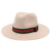 Fashion Spring Summer Wide Brim Straw Hat For Men Women Outdoor Travel Sun Protection Pannama Retro Jazz Top Cap