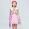 Ceket Prenses Girls Cape Cape Plaak için Plaj Partisi Kostüm Çocuklar Gökkuşağı Şal Cosplay Noel Çocuk Kız Altı 230311