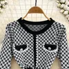 Casual Dresses Vintage Plaid Mini Dress Woman Colorblock O Neck Long Sleeve A-Line Sticked Party Female Women Clothing Drop