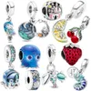 925 Silver Fit Pandora Original Charms Diy подвесные женские браслеты бусинки мурано стеклянные шармовые шарики