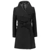 Wełniane mieszanki damskie swobodny wełniany płaszcz dla kobiet w stylu Anglii jesienna zima odzież wierzchnia High Street Eleganckie biuro Lady Slim Black Long