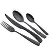 Dinware sets ajoyous 24 -st set set vork mes tea lepel zwart tafelwerk keuken roestvrij staal flatware zilverwerk helder bestek