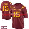 Vrouwen Iowa State Cyclones #15 Brock Purdy Ladies Real Embroidery College Football Jersey Grootte S-4XL of Custom enige naam of nummertrui