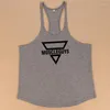 Herrtankstoppar est Gyms Bodybuilding Stringer Top Men Regata Fitness Vest Y Back Singlet World of Tanks Shirt Clothing