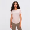 Chemises actives couleur unie col rond chemise de yoga T-shirt à manches courtes pour femmes sangle grande taille lâche séchage rapide haut de sport entraînement de gymnastique