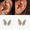 Ohrstecker Trend Persönlichkeit Halber Schmetterling Zirkon Für Frauen Mädchen Exquisite Schöne Kristall Hochzeiten Schmuck Geschenke