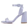 Damen-Luxusmarken-Sandalen mit klobigen Absätzen und High Heels von Miss Sabina, coole Sommerschuhe aus Lackleder, Sandale 35–43