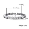 Bangle Bling Iced Out Cubic Zirconia Bracelet Tennis Chain Bracelets Rhinestone Women Men 1 Row CZ Link Hip Hop Jewelry