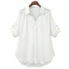 Women's Polos Women Blouse Loose Shirt Long With Middle Sleeves For