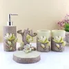 Bath Accessory Set Resin Series Bathroom Eco-friendly Wash Kit Square And Round Crystal Diamond Soap Dish Cups Lotion Bottle