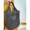 raffia shoulder bedding bag tote women beach bags luxury handbags Mesh breathing bags Woven Shopping Summer Straw Microfiber Embroidered