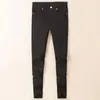 2023 New Men's Jeans Fashion Tripp Pants Designer Highted Pure Black Bans Slim Pants Trend Trend Trend