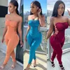 Jumpsuits voor dames rompers sexy off -schouder dames jumpsuit geplooide fitness streetwear mouwloze feestavond lange romper vrouwen jumpsuit outfit 230311