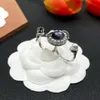 Nuevo estilo Cadena de oro/plata con anillos de piedras laterales Anillo abierto con dije de esqueleto de calavera para mujeres, hombres, amantes de la boda, compromiso, joyería Punk, regalos R2024-R1865