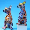 Dekorativa föremål Figurer Enkel kreativ färg Bulldog Chihuahua Dog Statue vardagsrum Ornament Hemintrång Vinskåp Office DE 230311