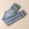 2023 New Men's Jeans Fashion Tripp Pants Designer Highted Pure Black Bans Slim Pants Trend Trend Trend